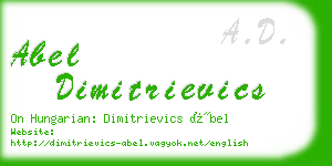 abel dimitrievics business card